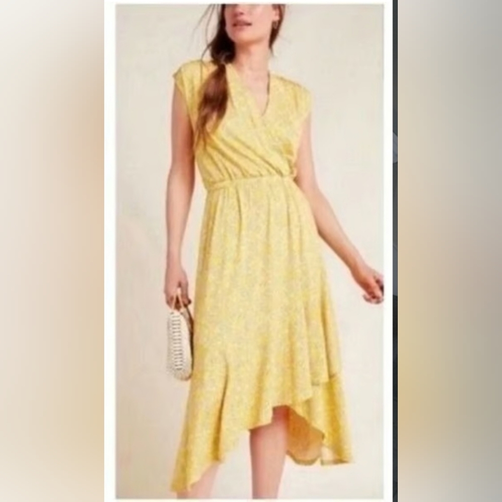 Maeve By Antropology Fete‎ Midi Dress With Hendkerchief Hems